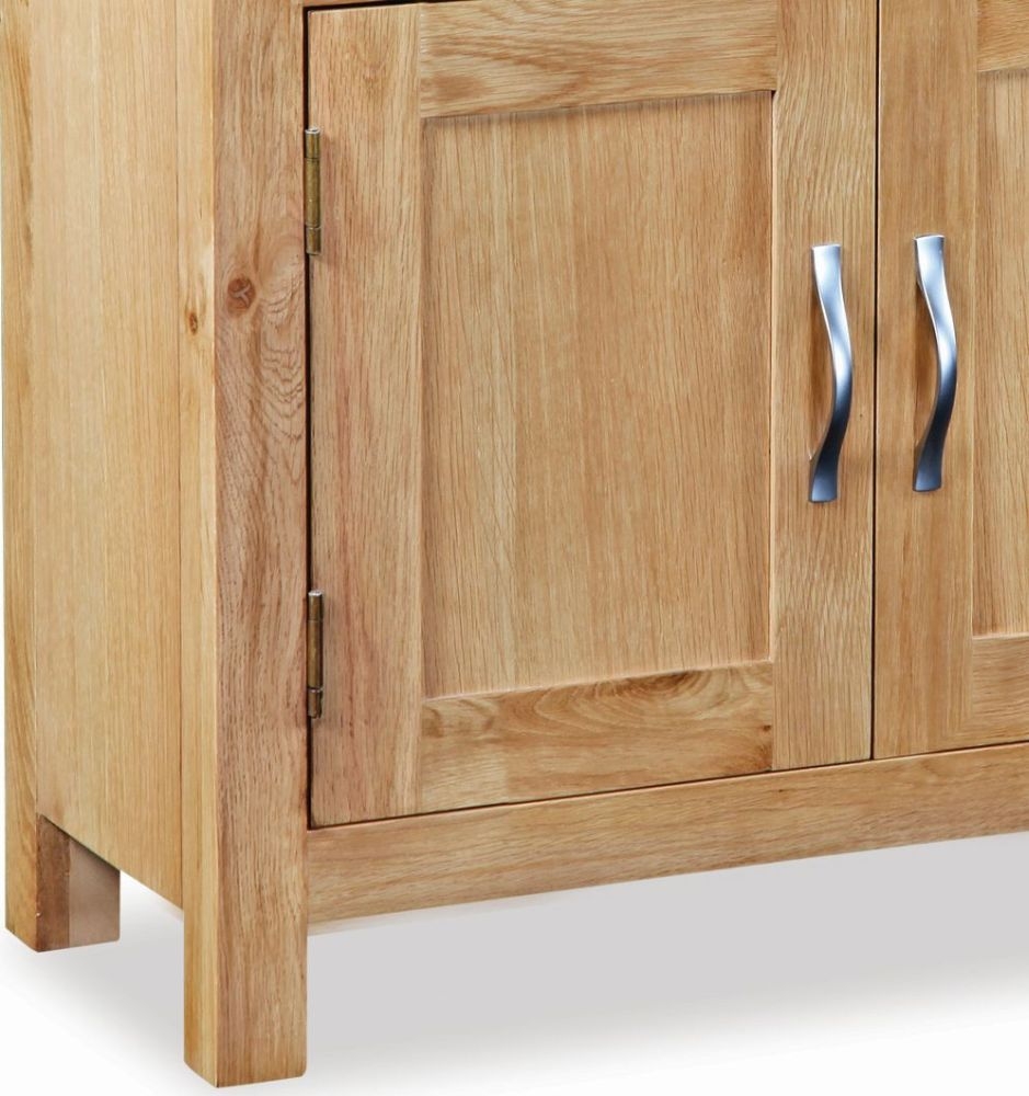 Product photograph of Cameron Natural Oak 75cm Compact 2 Door Sideboard from Choice Furniture Superstore.