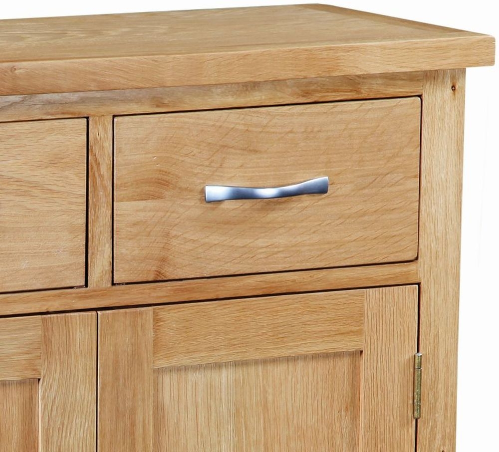 Product photograph of Cameron Natural Oak 75cm Compact 2 Door Sideboard from Choice Furniture Superstore.