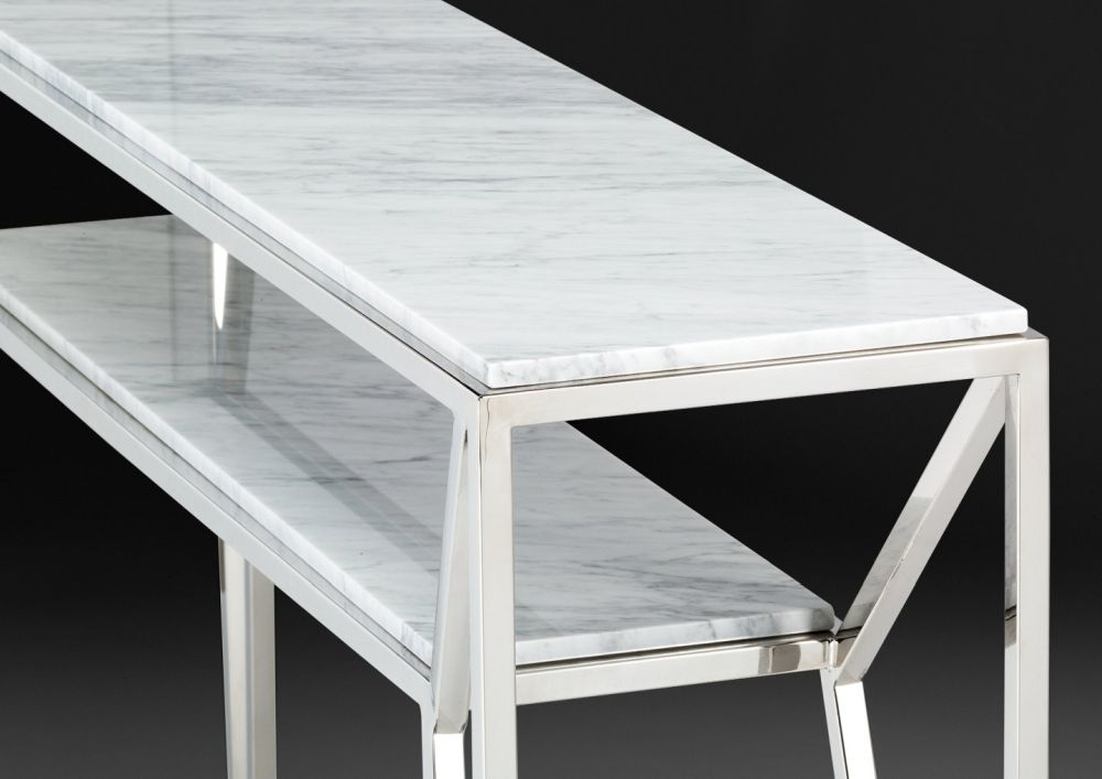 Product photograph of Stone International Ginza Marble And Metal Console Table from Choice Furniture Superstore.