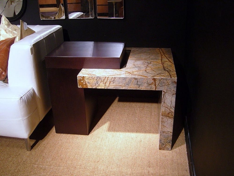Product photograph of Stone International Helen Lamp Table - Marble And Wenge Wood from Choice Furniture Superstore.