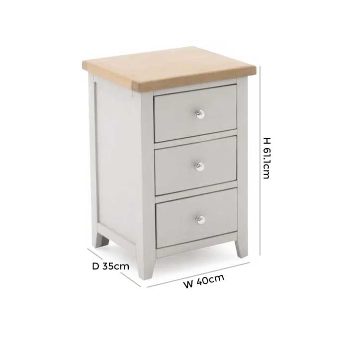 Product photograph of Vida Living Ferndale Grey Painted Bedside Cabinet from Choice Furniture Superstore.