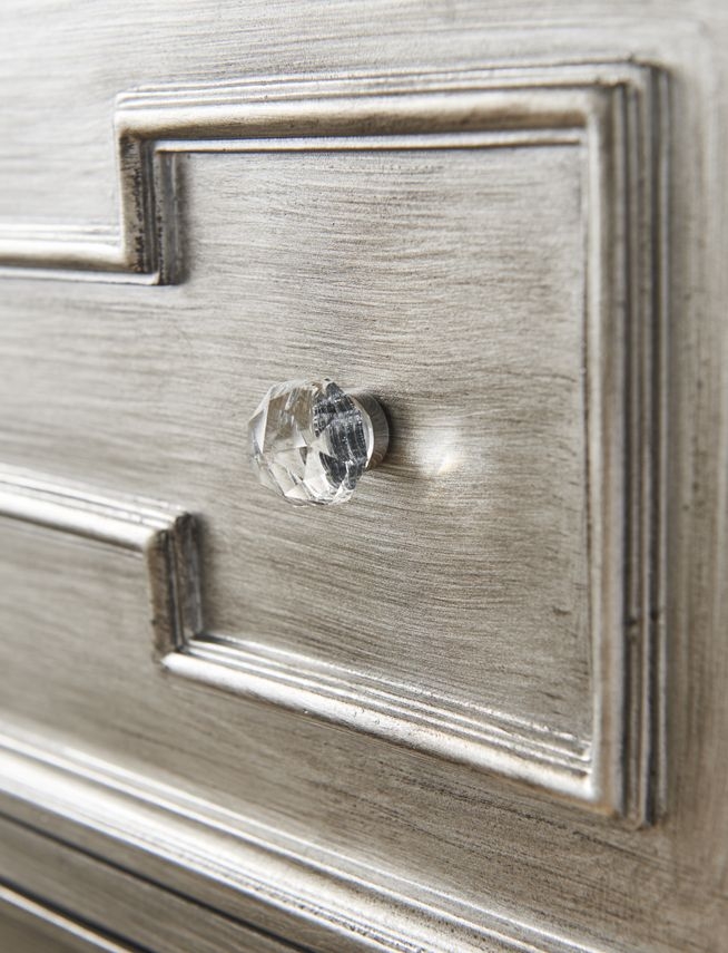 Product photograph of Vida Living Ophelia Grey Mirrored 4 3 Drawer Dressing Chest from Choice Furniture Superstore.