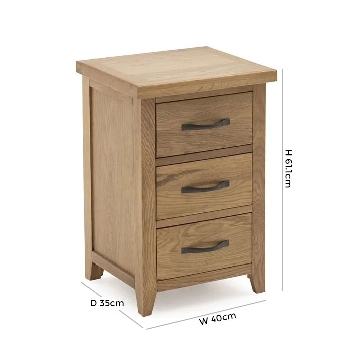 Product photograph of Vida Living Ramore Oak Bedside Table from Choice Furniture Superstore.