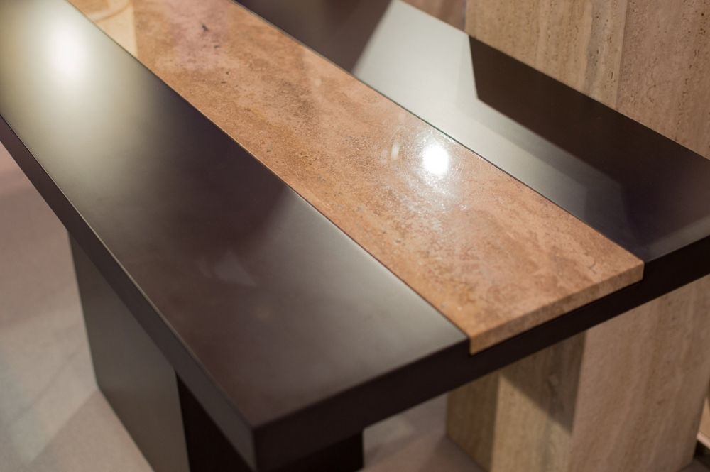 Product photograph of Stone International Hermes Console Table - Marble And Wenge Wood from Choice Furniture Superstore.