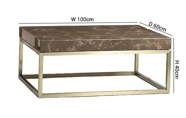 Product photograph of Stone International Kubo Occasional Table - Marble And Satin Brass from Choice Furniture Superstore.