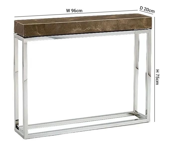 Product photograph of Stone International Kubo Console Table - Marble And Stainless Steel from Choice Furniture Superstore.