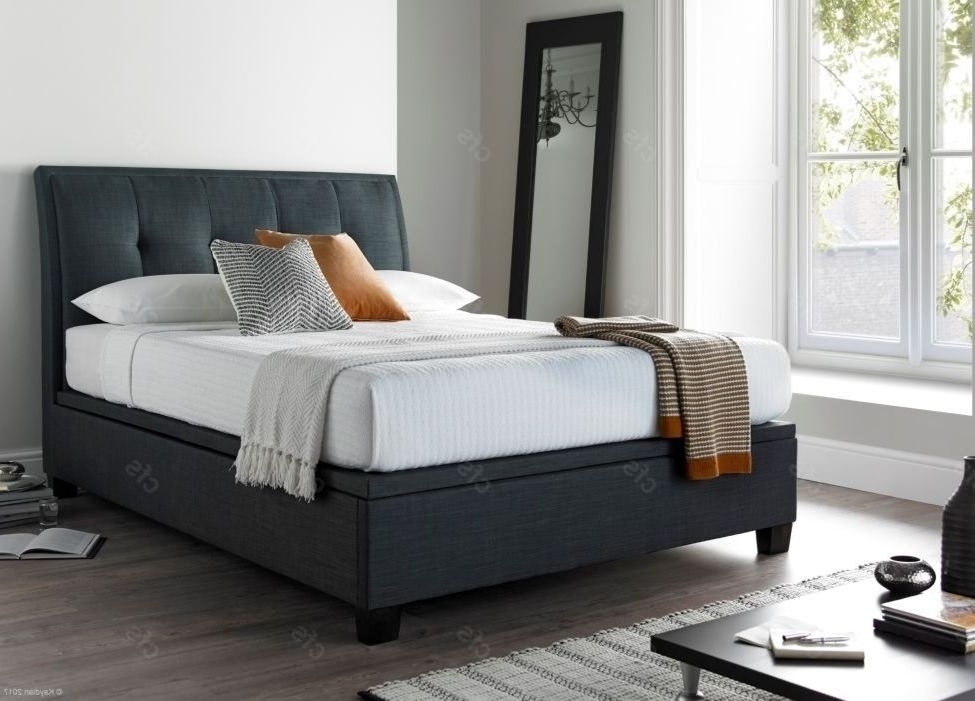 Product photograph of Kaydian Accent Ottoman Storage Bed - Pendle Slate Fabric from Choice Furniture Superstore.