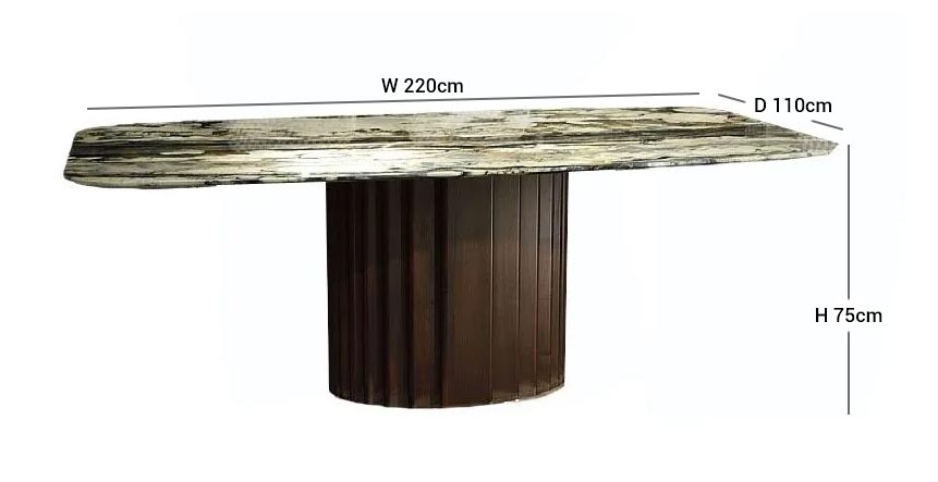 Product photograph of Stone International Mayfair Marble Boat Shaped Top Dining Table from Choice Furniture Superstore.
