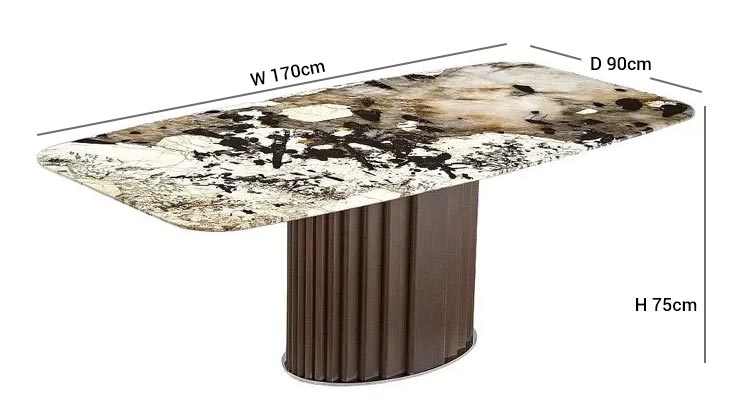 Product photograph of Stone International Mayfair Marble Rounded Corner Dining Table from Choice Furniture Superstore.