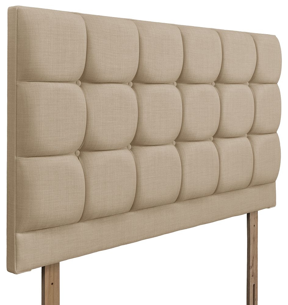 Product photograph of Roma Beige Fabric Headboard from Choice Furniture Superstore.