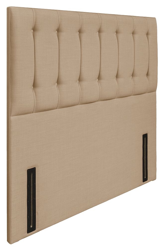 Product photograph of Tamar Grand Oatmeal Fabric Floor Standing Headboard from Choice Furniture Superstore.