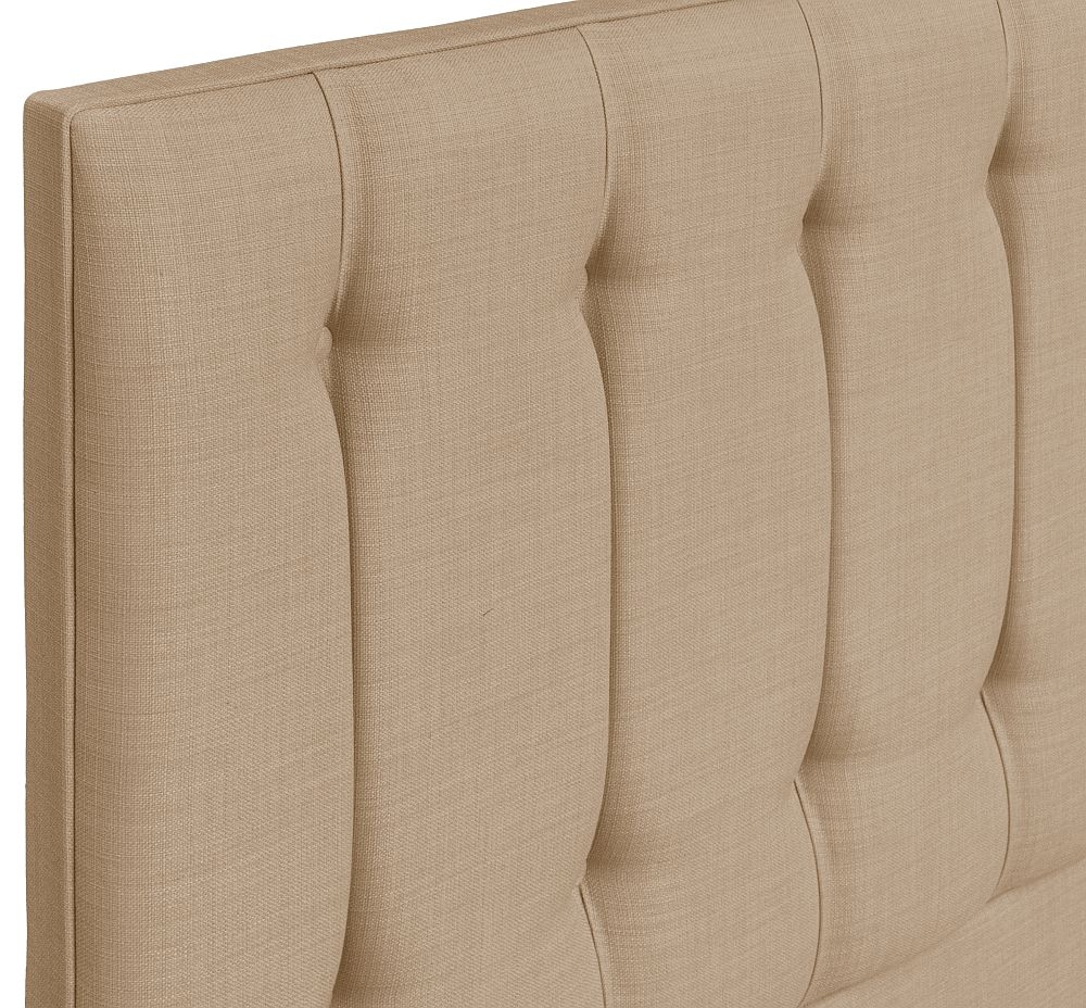 Product photograph of Tamar Grand Oatmeal Fabric Floor Standing Headboard from Choice Furniture Superstore.