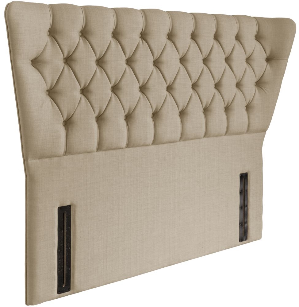 Product photograph of Charlotte Sand Floorstanding Fabric Headboard from Choice Furniture Superstore.