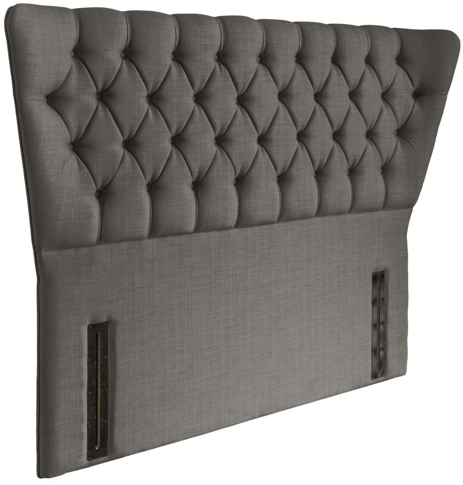 Product photograph of Charlotte Slate Floorstanding Fabric Headboard from Choice Furniture Superstore.