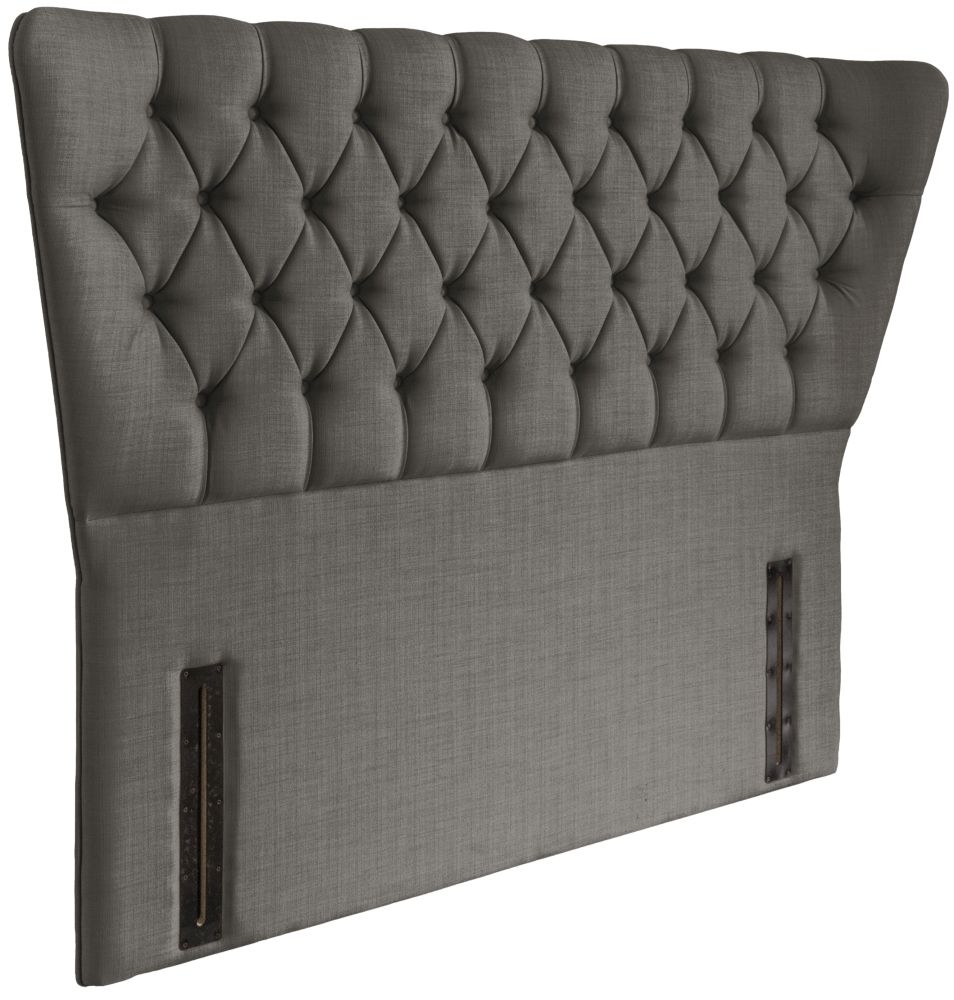 Product photograph of Charlotte Slate Fabric Floor Standing Headboard from Choice Furniture Superstore.