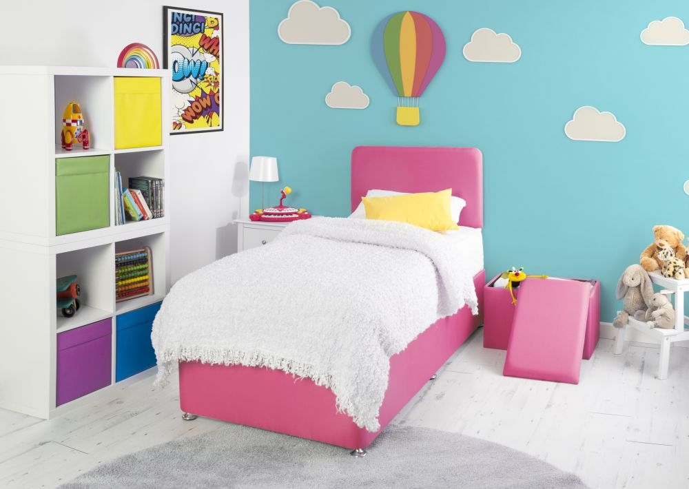 Product photograph of Starburst Cerise Fabric Children Headboard from Choice Furniture Superstore.