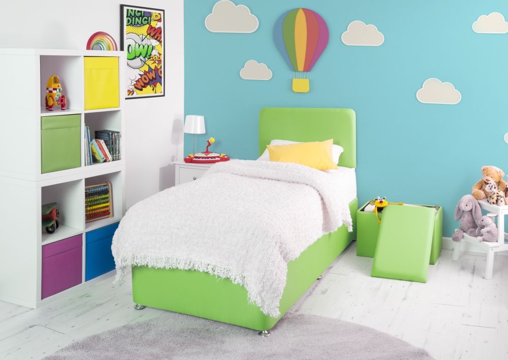 Product photograph of Starburst Lime Fabric Children Headboard from Choice Furniture Superstore.