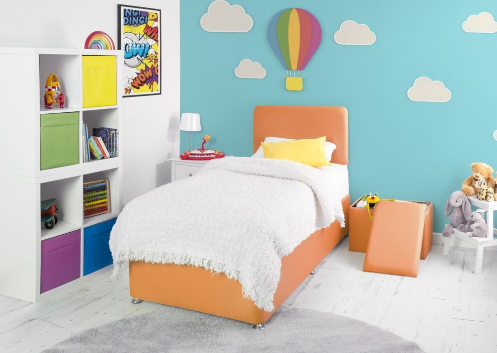 Product photograph of Starburst Orange Fabric Children Headboard from Choice Furniture Superstore.