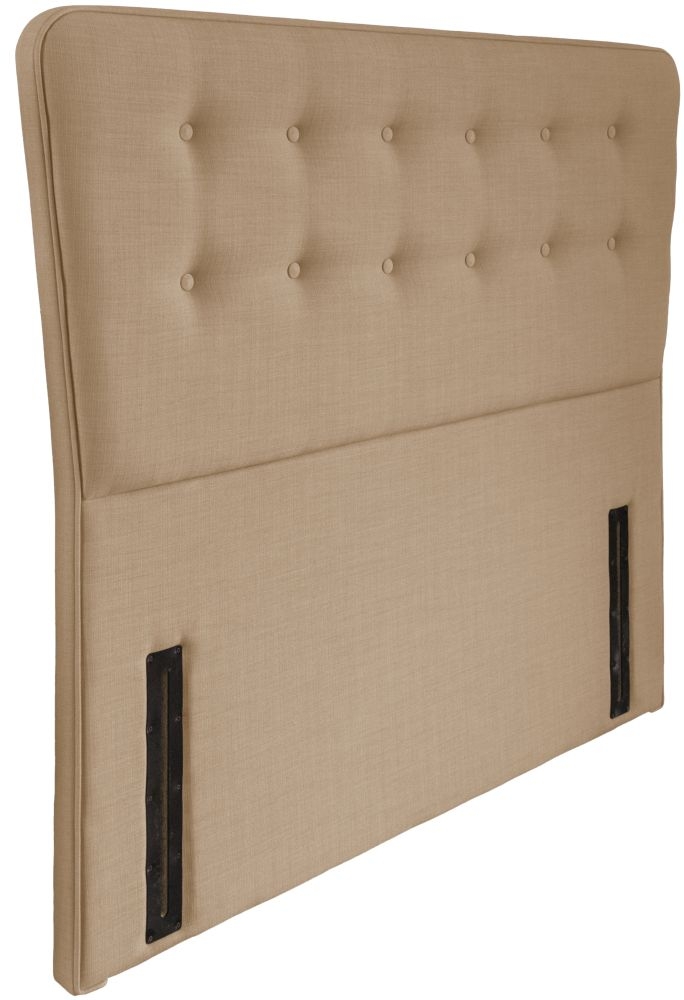 Product photograph of Manhattan Oatmeal Floorstanding Fabric Headboard from Choice Furniture Superstore.