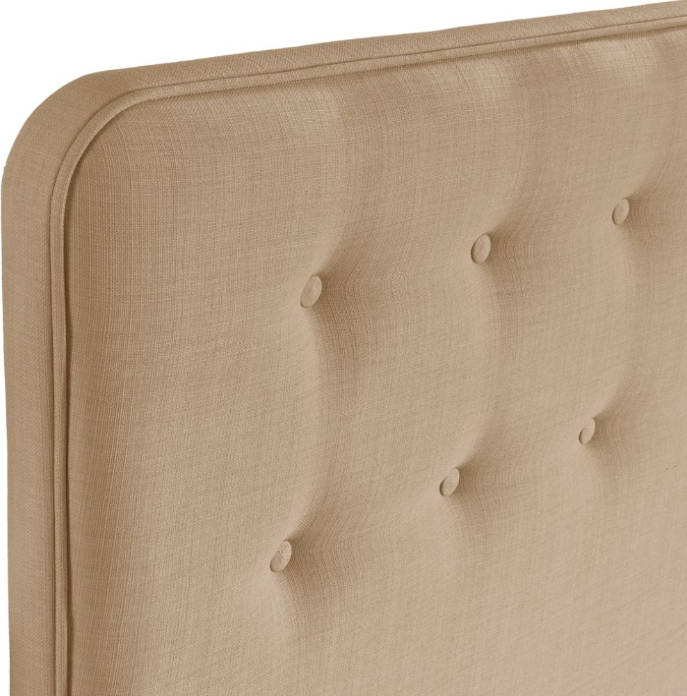Product photograph of Manhattan Oatmeal Floorstanding Fabric Headboard from Choice Furniture Superstore.