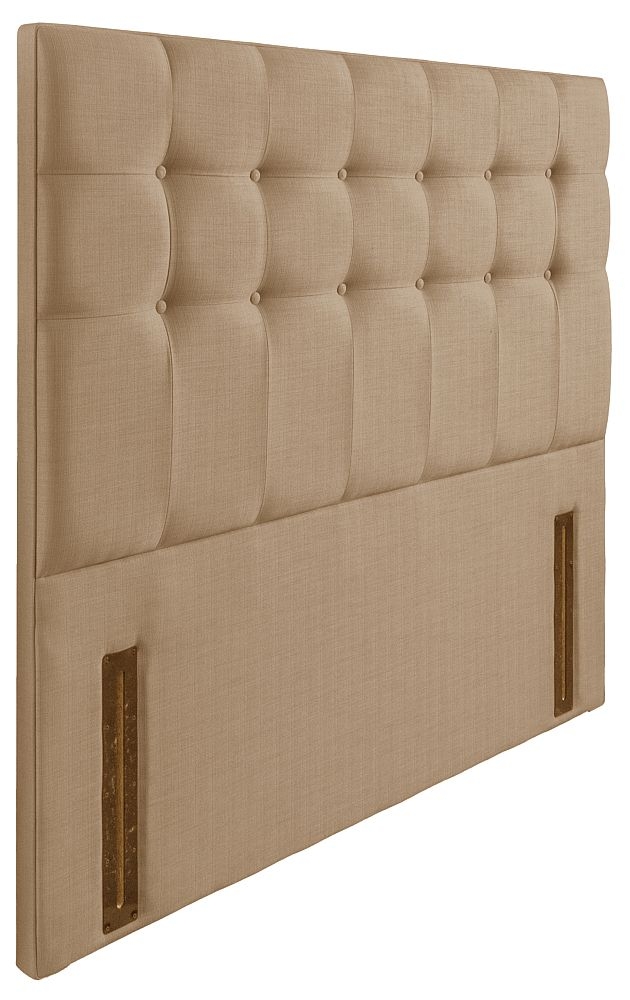 Product photograph of Ravello Oatmeal Floorstanding Fabric Headboard from Choice Furniture Superstore.