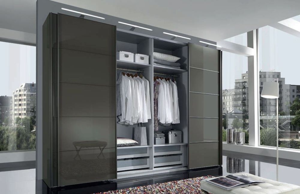 Product photograph of Wiemann Vip Westside 2 Havana Glass Front Sliding Wardrobe - Variation Available from Choice Furniture Superstore.