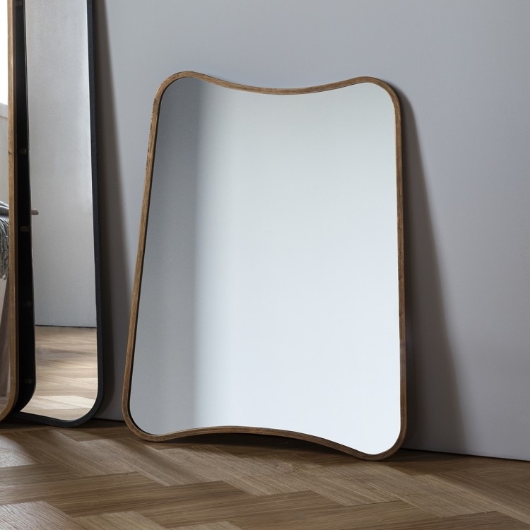 Product photograph of Kurva Gold Rectangular Mirror - 61cm X 81cm from Choice Furniture Superstore.