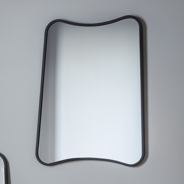 Product photograph of Kurva Black Rectangular Mirror - 61cm X 81cm from Choice Furniture Superstore.