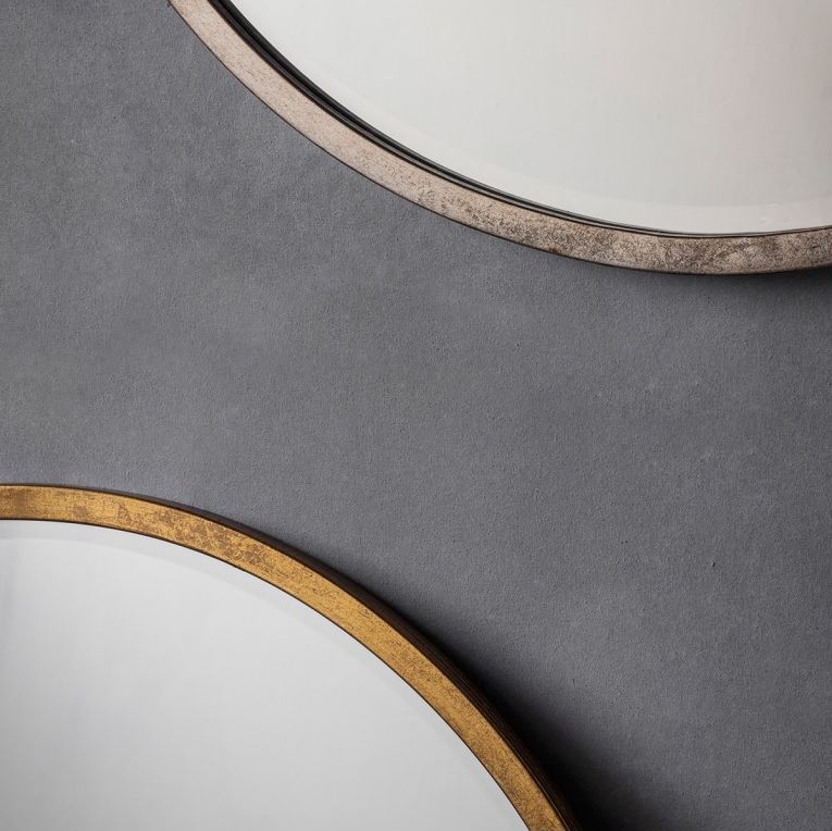 Product photograph of Higgins Antique Silver Round Mirror - 80cm X 80cm from Choice Furniture Superstore.