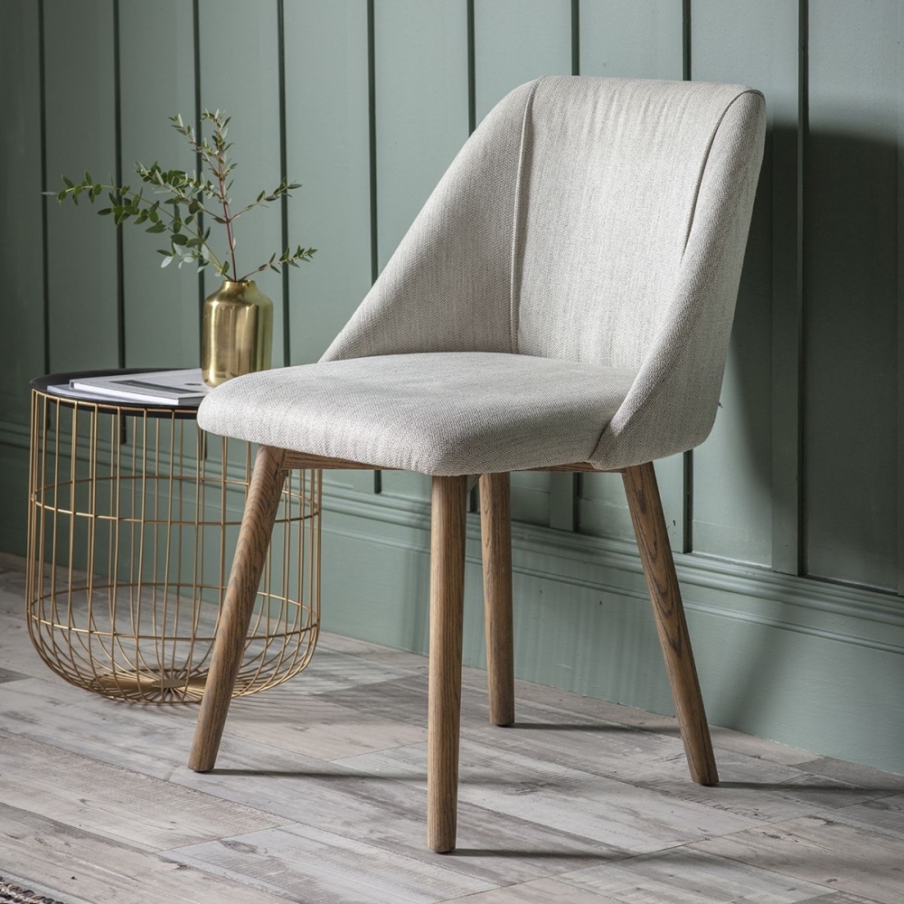 Product photograph of Set Of 2 Elliot Neutral Fabric Dining Chair from Choice Furniture Superstore.