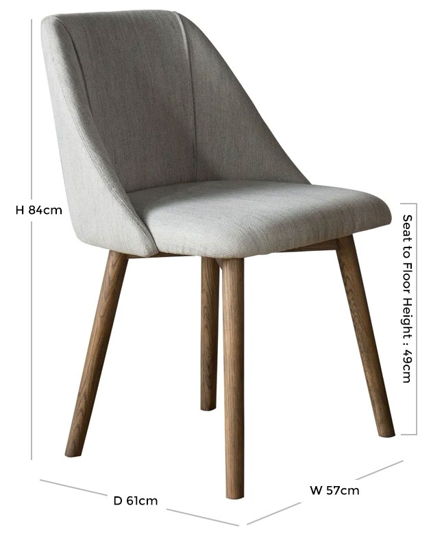 Product photograph of Set Of 2 Elliot Neutral Fabric Dining Chair from Choice Furniture Superstore.