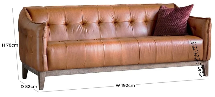 Product photograph of Ecclestone Vintage Brown Leather 3 Seater Sofa from Choice Furniture Superstore.