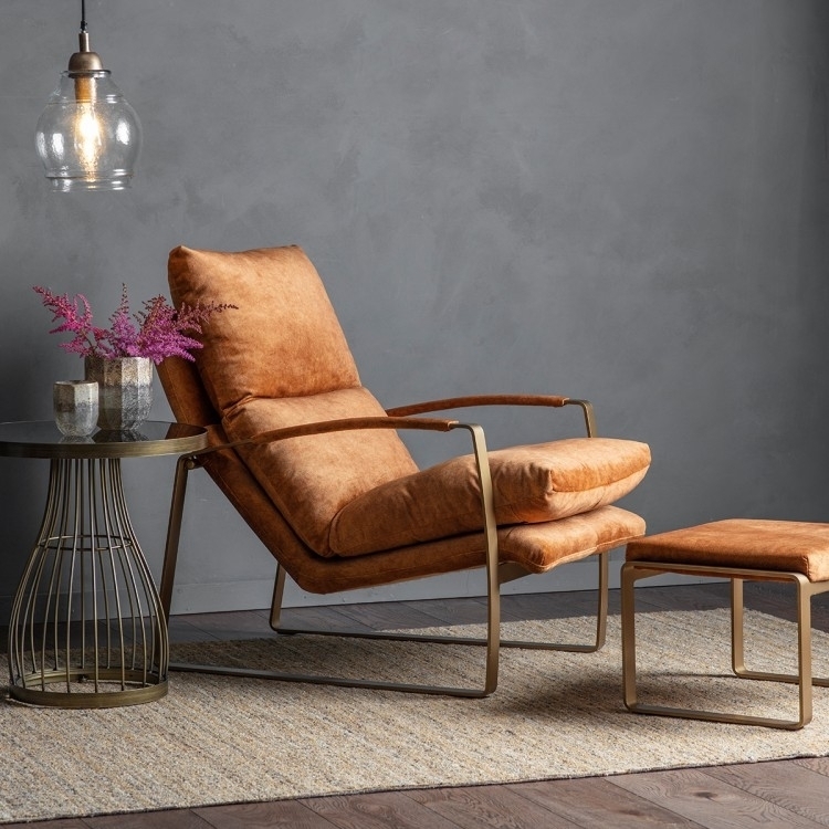 Product photograph of Fabien Ochre Lounger from Choice Furniture Superstore.