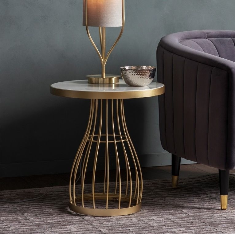 Product photograph of Southgate Champagne Side Table from Choice Furniture Superstore.