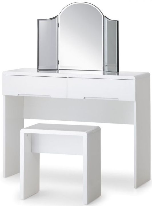 Product photograph of Manhattan White High Gloss Dressing Table from Choice Furniture Superstore.