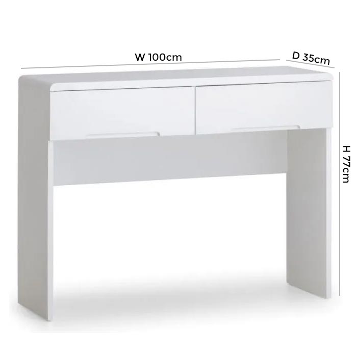 Product photograph of Manhattan White High Gloss Dressing Table from Choice Furniture Superstore.