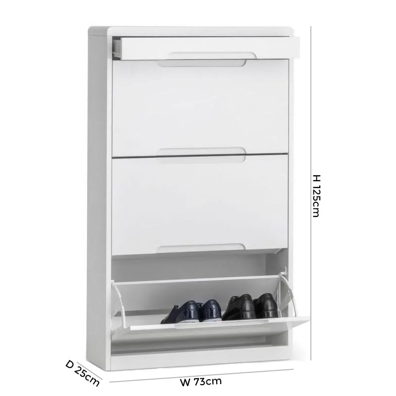 Product photograph of Manhattan White High Gloss Shoe Cabinet from Choice Furniture Superstore.