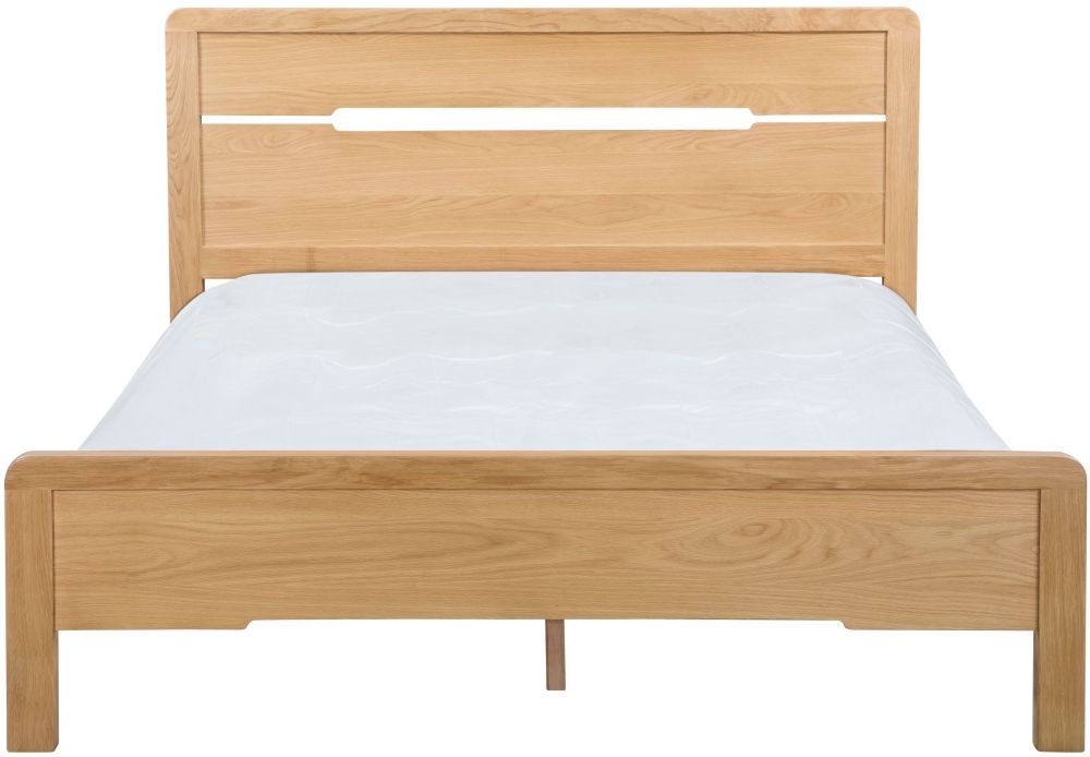 Product photograph of Curve Oak Bed - Comes In Double And King Size Options from Choice Furniture Superstore.