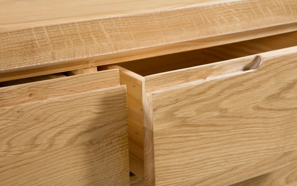 Product photograph of Curve Oak 3 2 Drawers Chest from Choice Furniture Superstore.