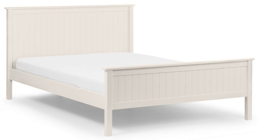 Product photograph of Maine White Lacquered Pine Bed - Comes In Single Double And King Size Options from Choice Furniture Superstore.