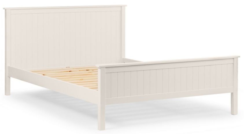 Product photograph of Maine White Lacquered Pine Bed - Comes In Single Double And King Size Options from Choice Furniture Superstore.