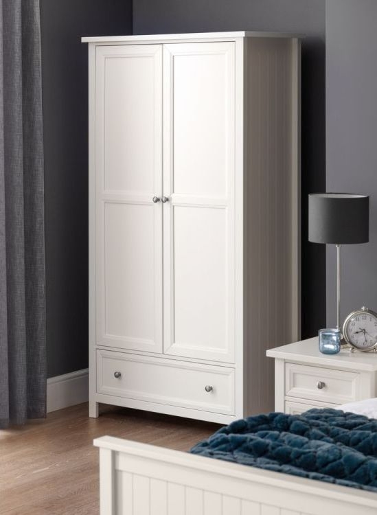 Product photograph of Maine White Pine 2 Door Wardrobe from Choice Furniture Superstore.