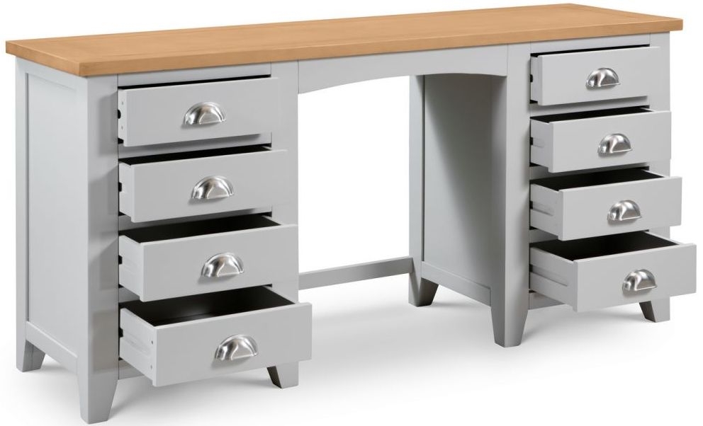 Product photograph of Richmond Grey Painted 8 Drawer Dressing Table from Choice Furniture Superstore.