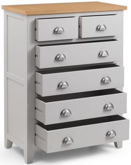 Product photograph of Richmond Elephant Grey Lacquered Oak 4 2 Drawer Chest from Choice Furniture Superstore.