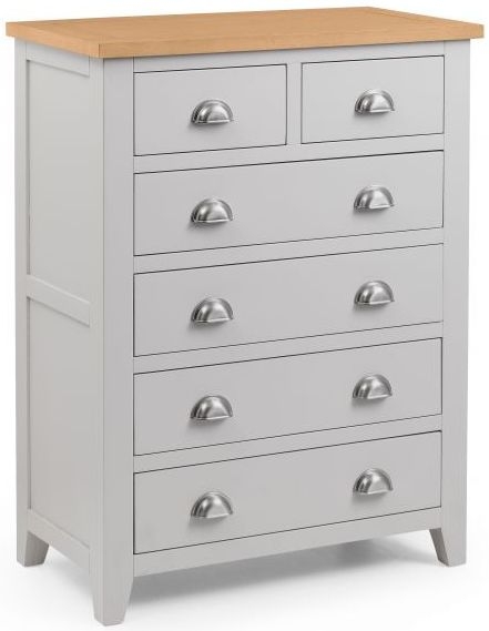 Product photograph of Richmond Elephant Grey Lacquered Oak 4 2 Drawer Chest from Choice Furniture Superstore.