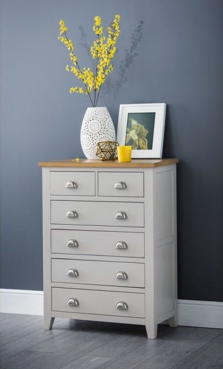 Product photograph of Richmond Elephant Grey Lacquered Oak 4 2 Drawer Chest from Choice Furniture Superstore.