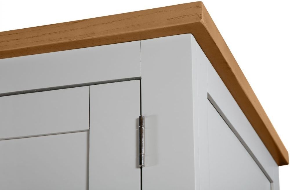 Product photograph of Richmond Elephant Grey Lacquered 2 Door 1 Drawer Wardrobe from Choice Furniture Superstore.