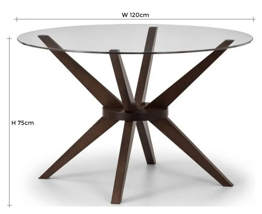Product photograph of Chelsea Glass And Walnut 4 Seater Round Dining Set With 4 Kensington Chairs from Choice Furniture Superstore.