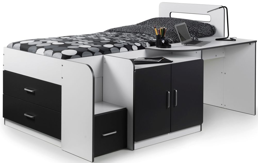 Product photograph of Cookie White And Charcoal Cabin Bed from Choice Furniture Superstore.