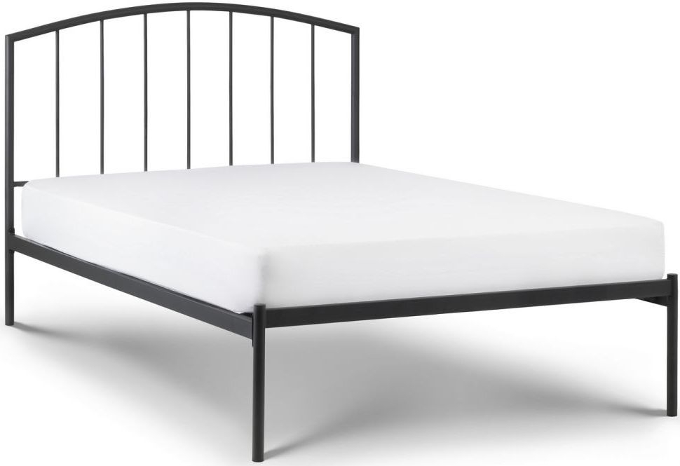 Product photograph of Onyx Satin Grey Metal Bed - Comes In Single And Double Size from Choice Furniture Superstore.